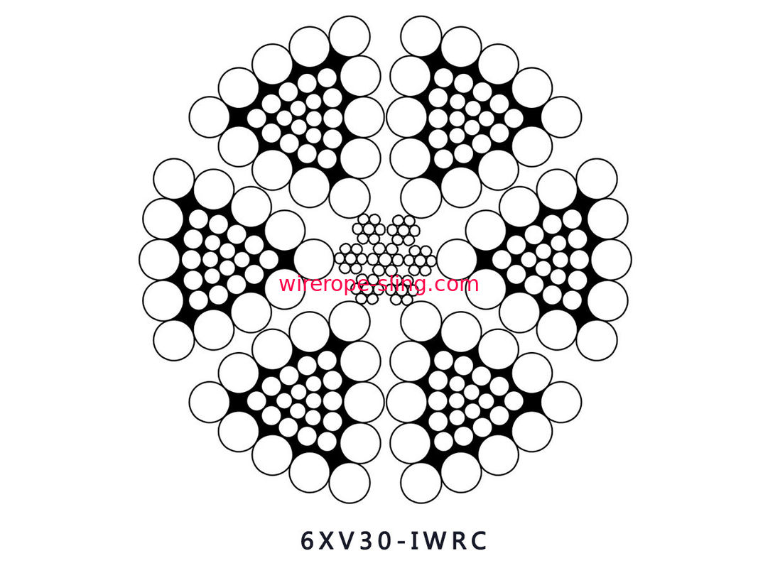 cavo metallico d'acciaio del filo triangolare di 6xV30 IWRC per il sollevamento verticale dell'asse