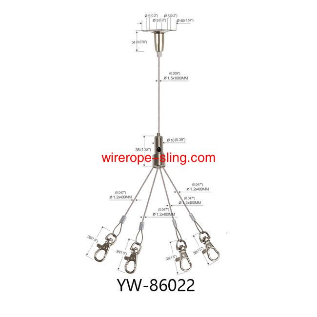 Stainless Steel Acoustic Panel Light Suspension Kit di sospensione YW86020