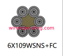 Ratory Drilling Rig cavo in filo di acciaio, 6 X 109 Wsns corda resistente alla rotazione