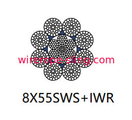 Corda in acciaio standard Jis / Astm 8 X 55 Sws Parallelo posato per il sollevamento