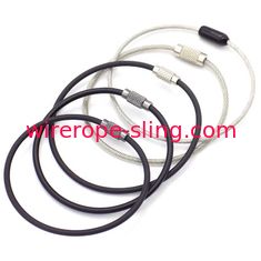 Anello d'acciaio di Keychain del ciclo dell'etichetta dei bagagli dell'imbracatura del cavo metallico, imbracature di sicurezza per sollevare
