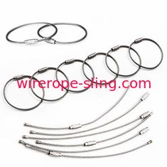 Anello d'acciaio di Keychain del ciclo dell'etichetta dei bagagli dell'imbracatura del cavo metallico, imbracature di sicurezza per sollevare