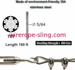 La corda all'aperto accende il corredo d'attaccatura della sospensione del cavo metallico 304 dell'acciaio inossidabile del corredo 1x19