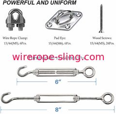 La corda all'aperto accende il corredo d'attaccatura della sospensione del cavo metallico 304 dell'acciaio inossidabile del corredo 1x19