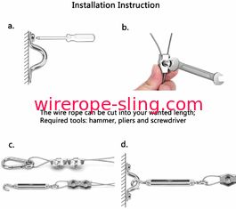 Cavo metallico rivestito dell'acciaio inossidabile del vinile per il corredo 150ft della sospensione della luce della corda del globo