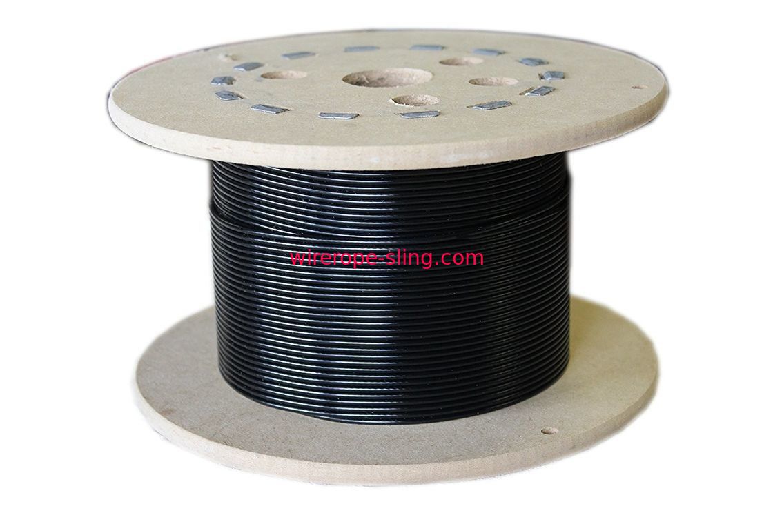 vinile del nero del centro del filo del cavo metallico dell'acciaio inossidabile 7x7 ricoperto per la decorazione del giardino