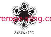 Cavi di sollevamento in acciaio tipo Warrington 6 X 24w + 7fc, cavo con fune metallica intrecciata