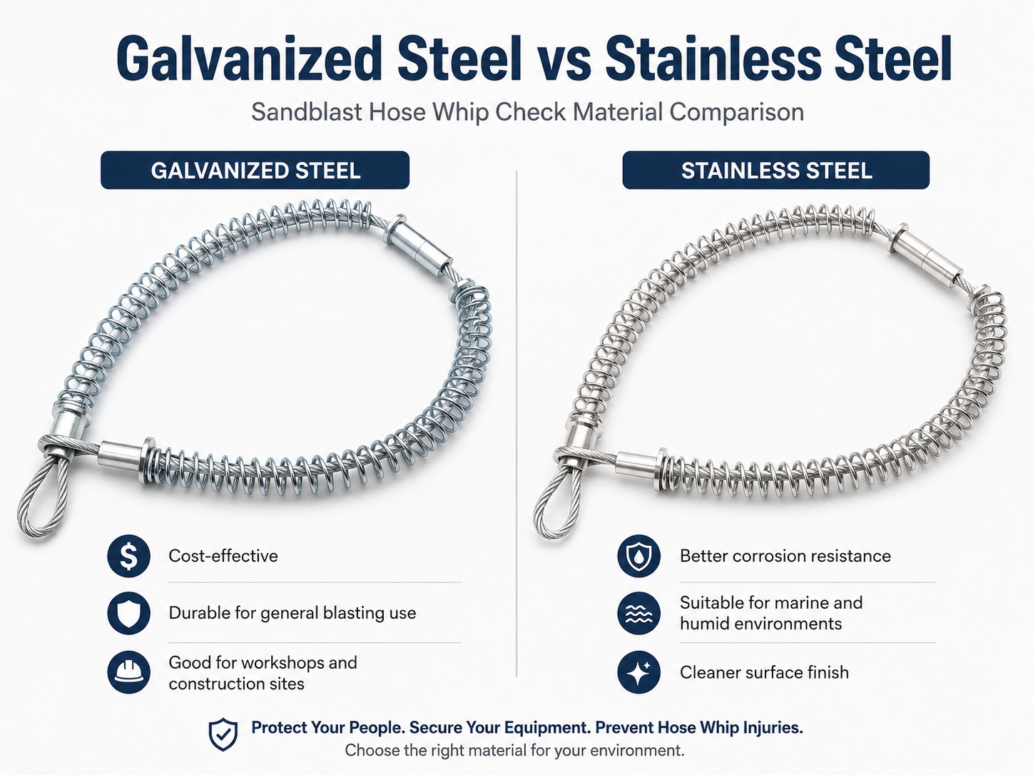 Galvanized steel and stainless steel sAndblast tubo frusta controllo material comparison Galvanized steel and stainless steel sAndblast tubo frusta controllo material comparison
