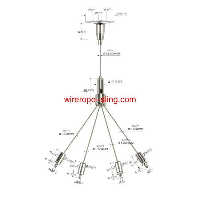 Art Wire Hanging Kits Four Legs Crack Clip Brass Plated Nickel 1.5mm Dia YW86023