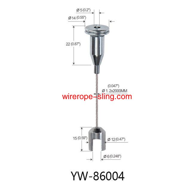 Acoustic Panel Wire Hanging System Up Regolaable 2000mm Lunghezza YW86004