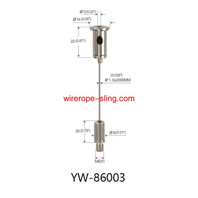 Adattabile pannello di sicurezza a filo da sospensione Kit di sistema cromato YW86001