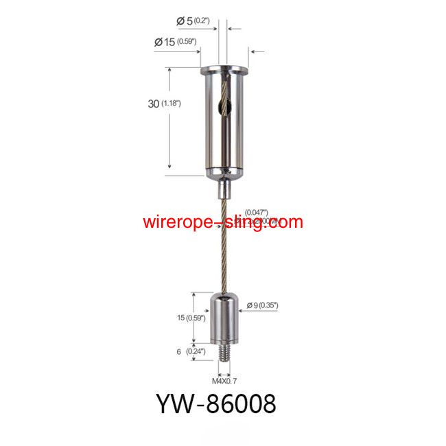 1.2mm Cable Sospensione Appending Kit Nickel Brass Y W86006